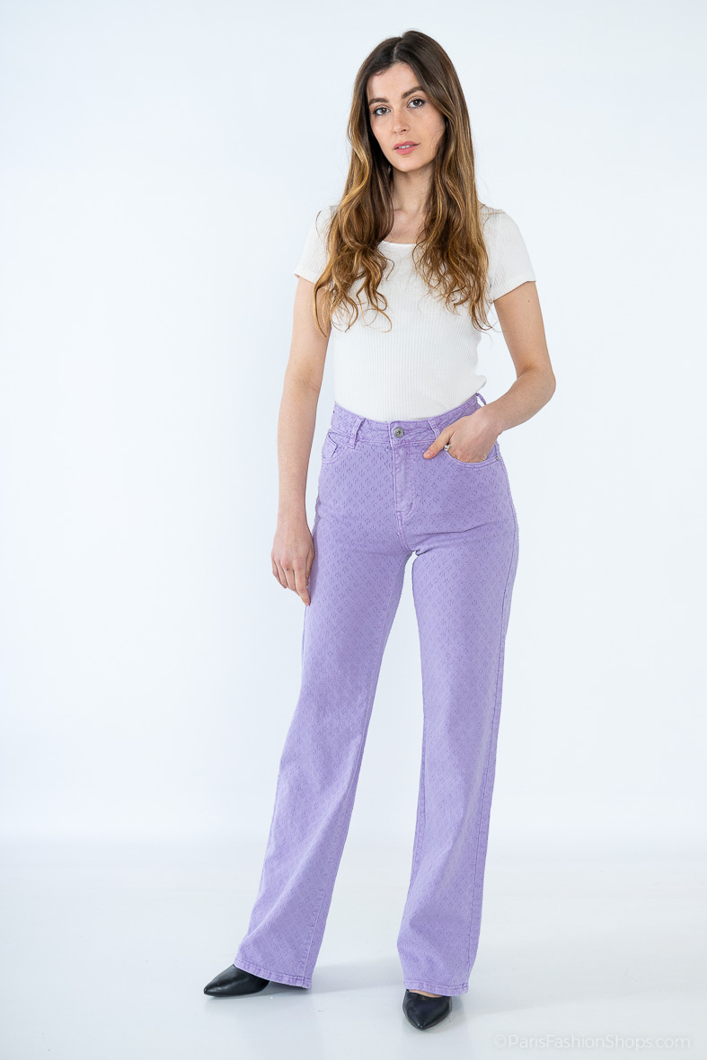 Großhändler HELLO MISS - Weite Jeans mit kleinen Rissen