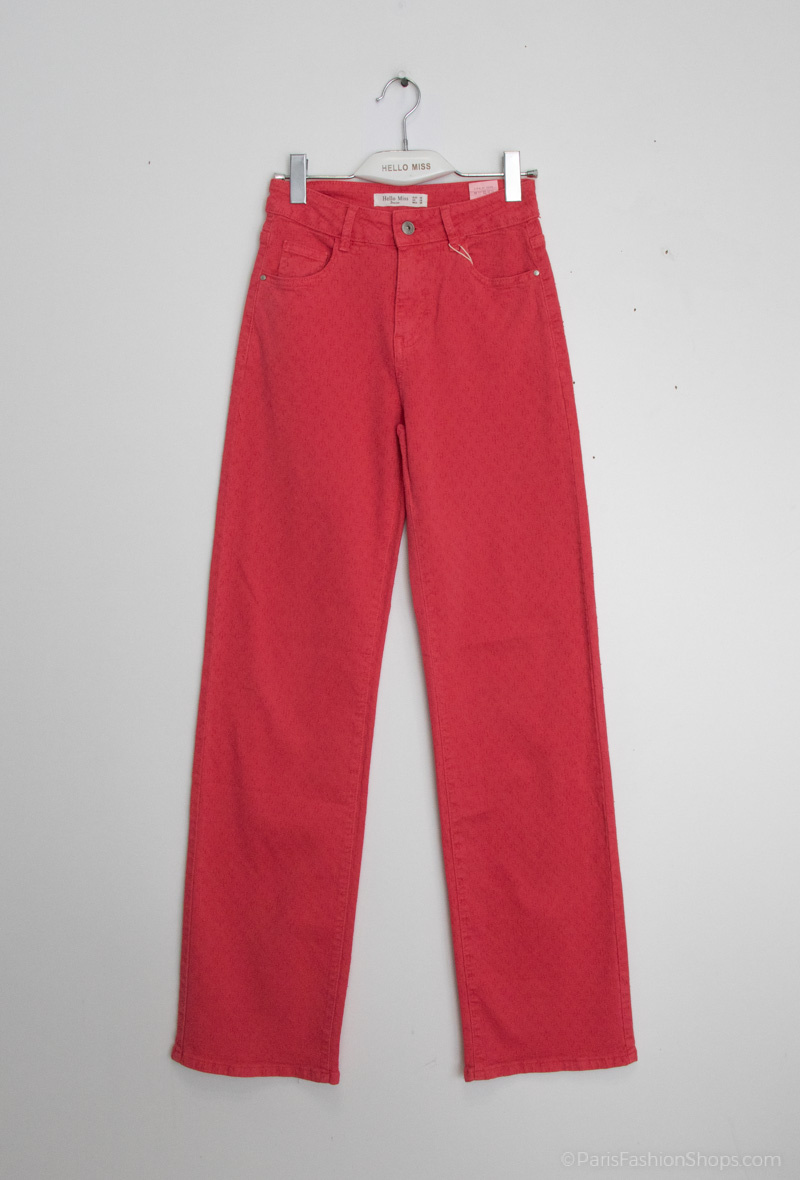 Wholesaler HELLO MISS - Wide jeans with small tears