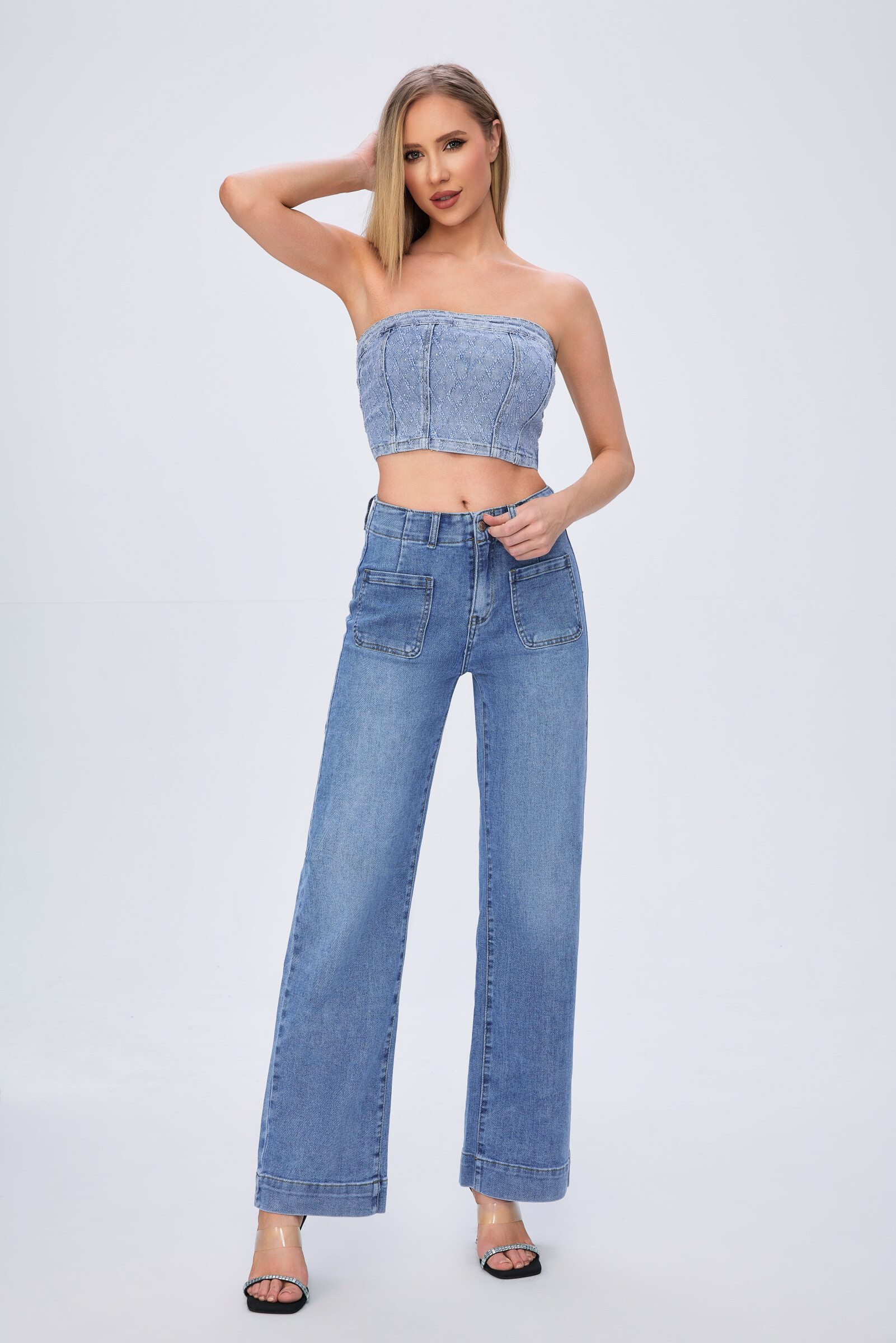 Wholesaler HELLO MISS - Wide straight jeans