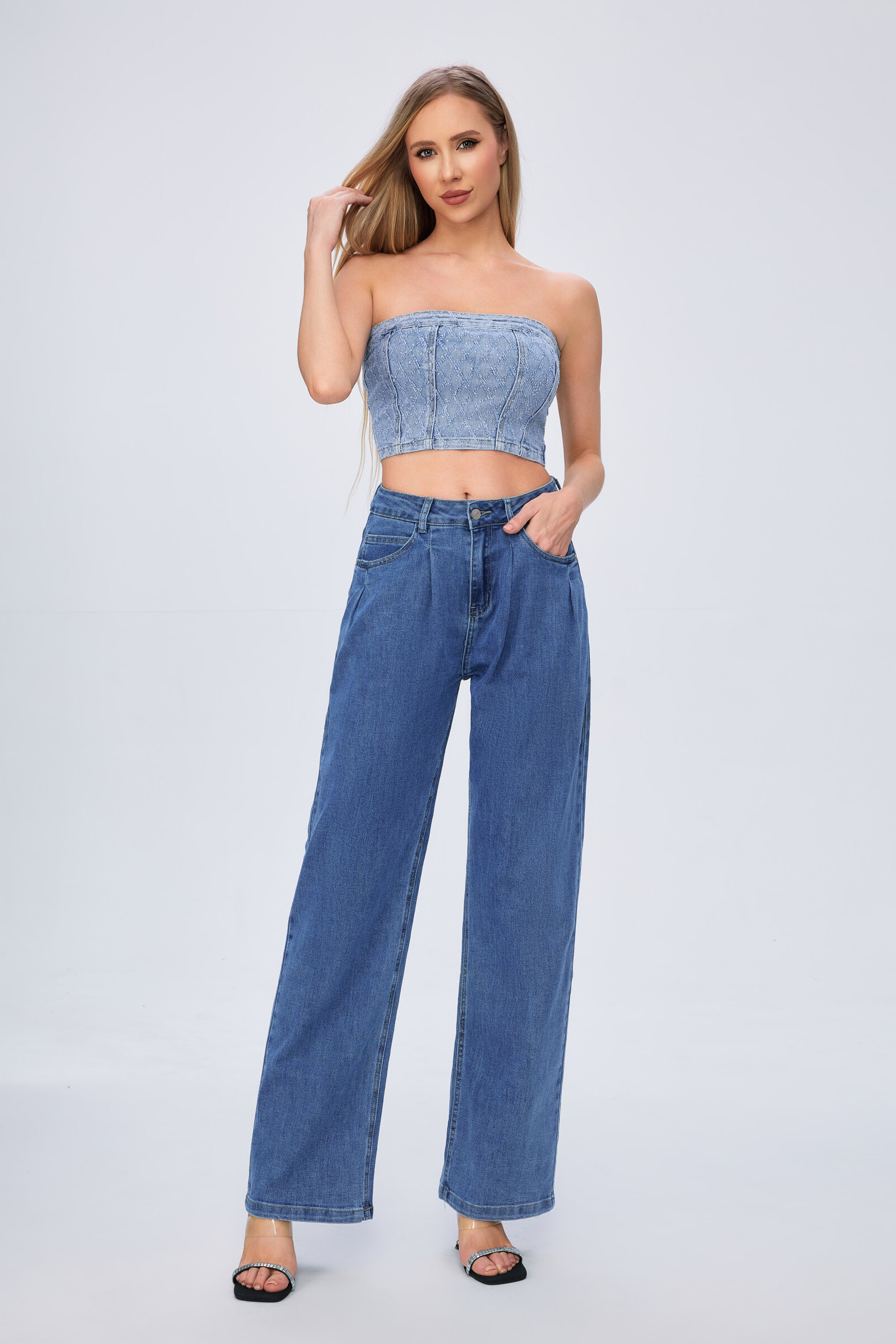 Wholesaler HELLO MISS - Wide straight jeans