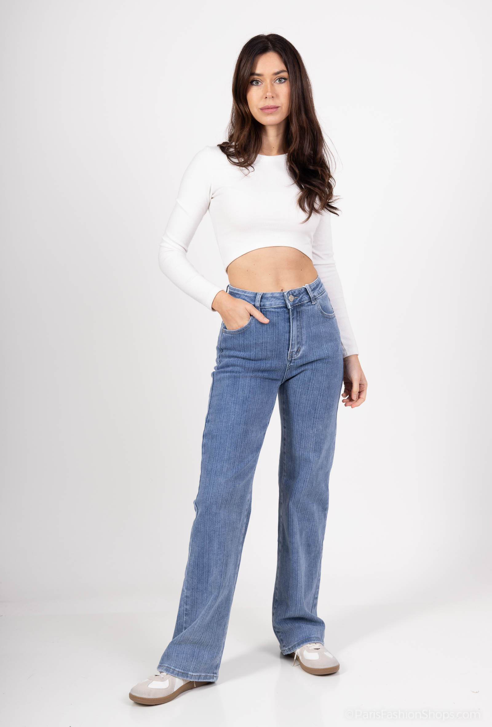 Mayorista HELLO MISS - Vaqueros anchos rectos estampados