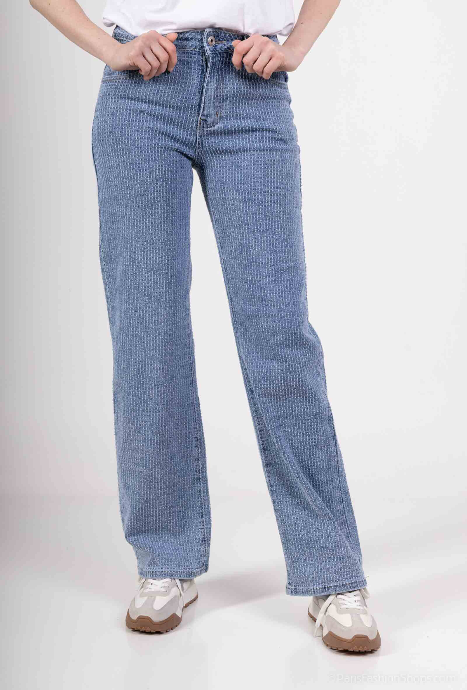 Wholesaler HELLO MISS - Right jeans and wide torn effect