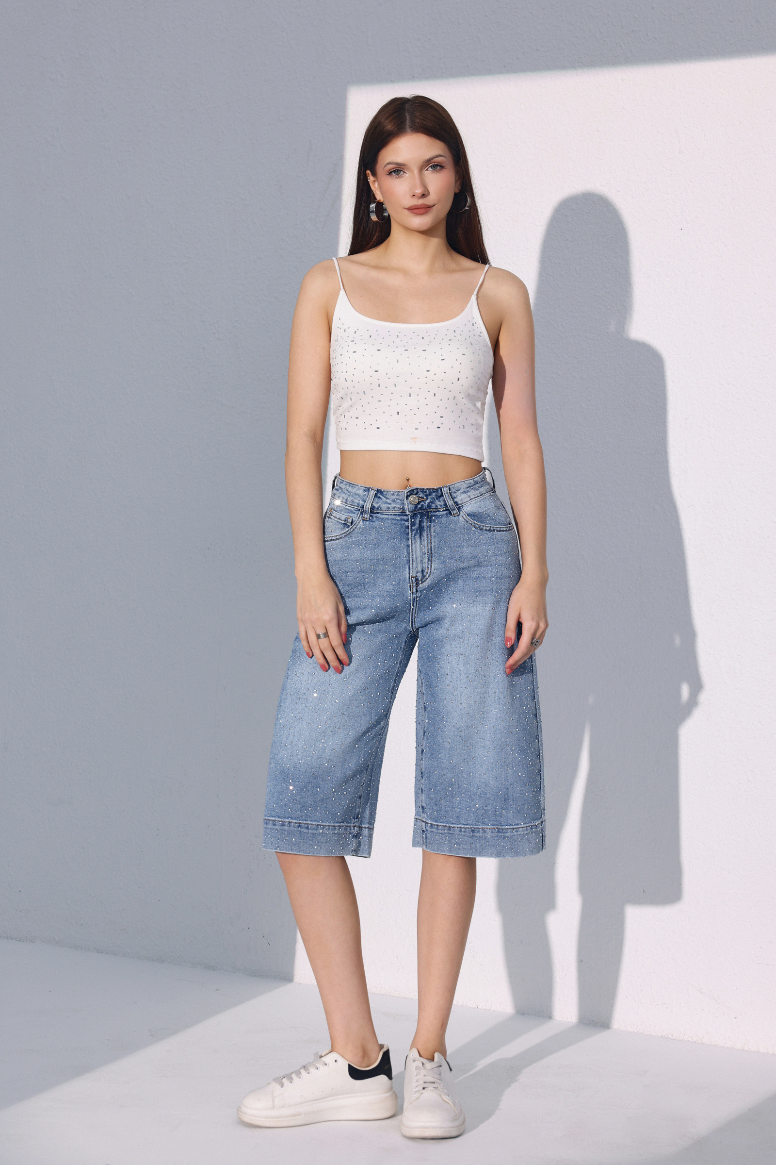 Wholesaler HELLO MISS - Rhinestone Bermuda Shorts