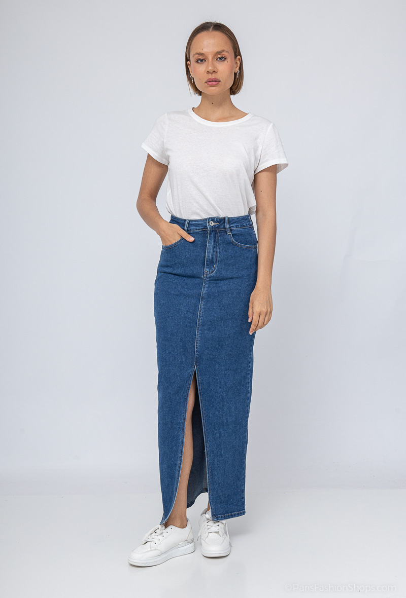 Mayorista HELLO MISS - Falda extra larga con abertura delantera