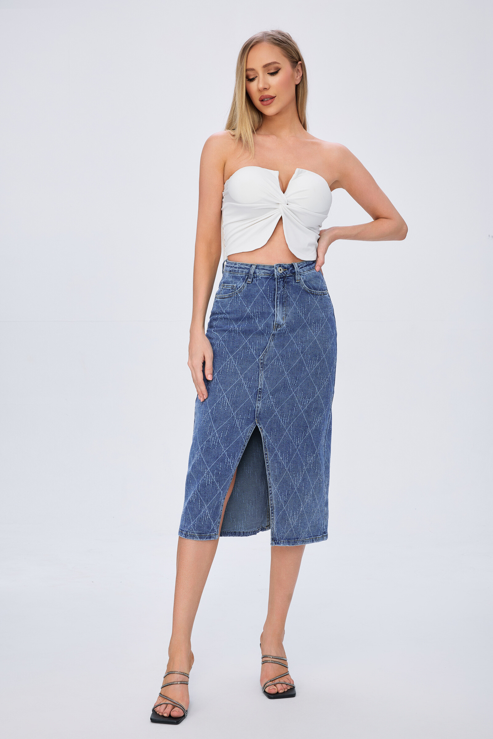 Wholesaler HELLO MISS - Patterned slit skirt