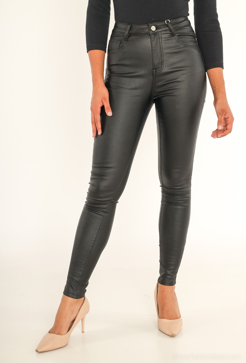 Grossiste HELLO MISS - Pantalon skinny enduit