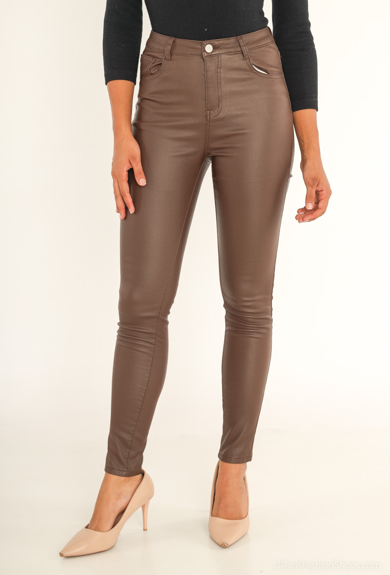 Grossiste HELLO MISS - Pantalon skinny enduit