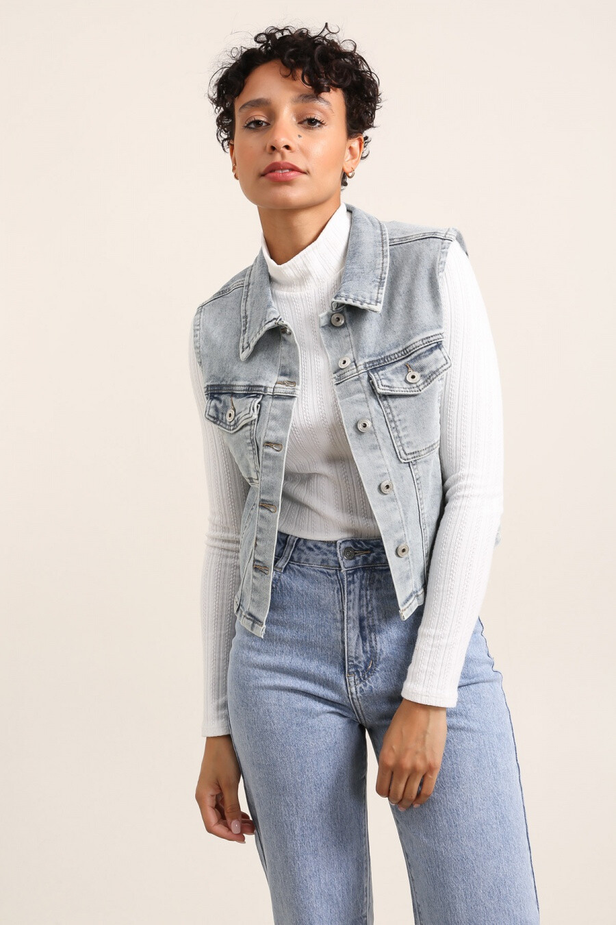 Wholesaler HELLO MISS - Sleeveless denim vest