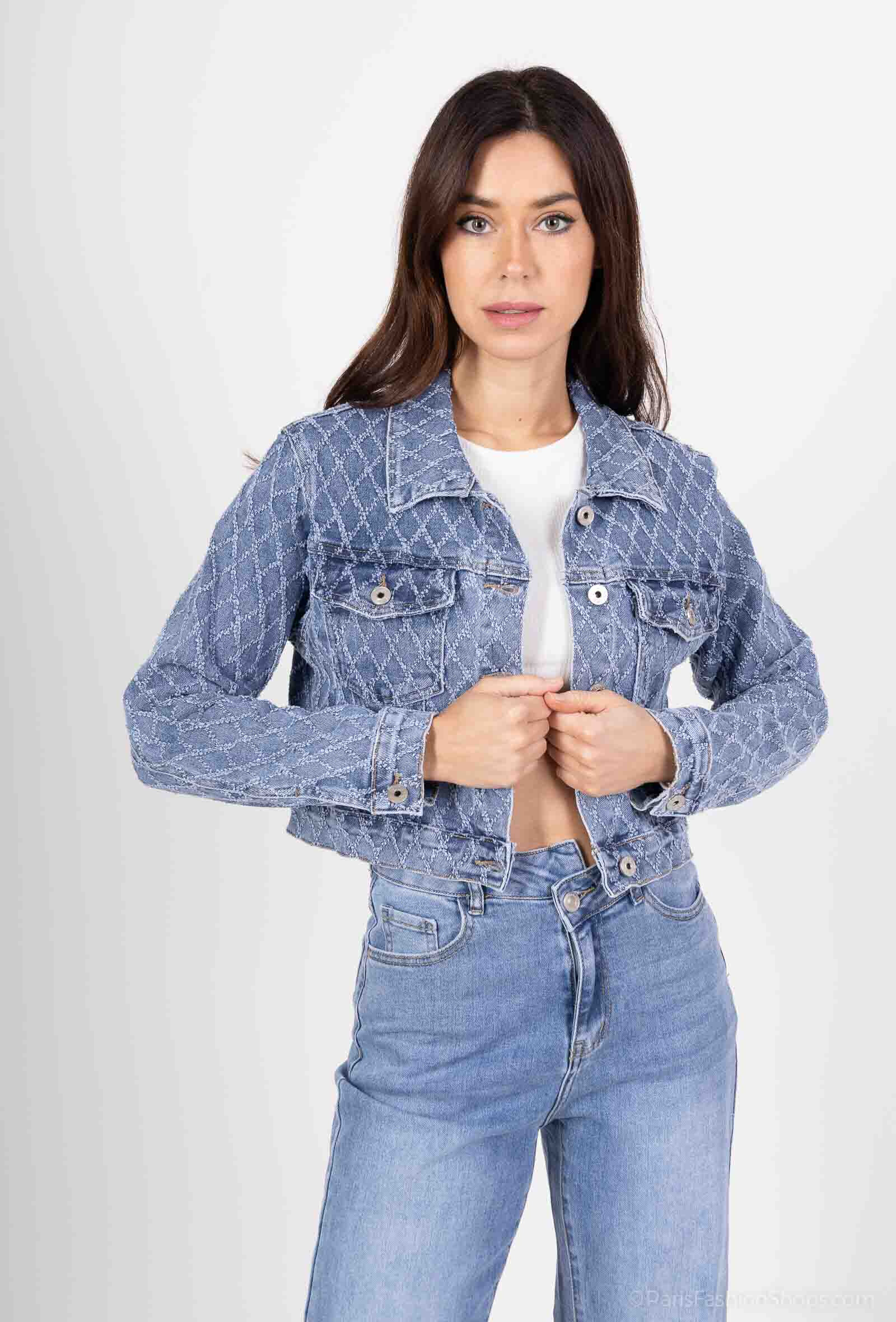 Wholesaler HELLO MISS - Patterned denim jacket