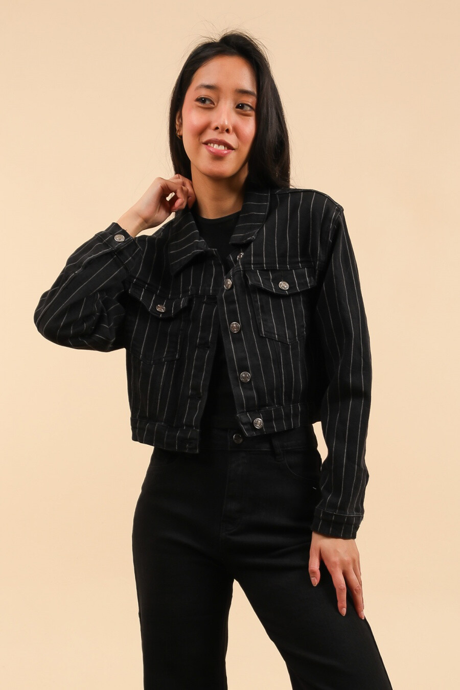 Wholesaler HELLO MISS - Oversize stripe jacket
