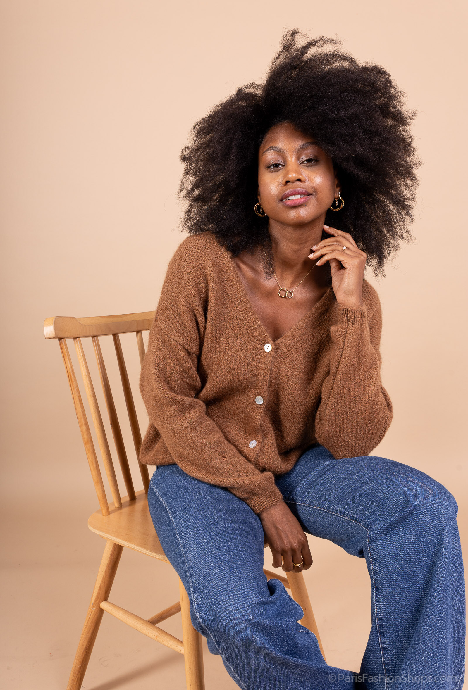 Grossiste HERYA - GILET A BOUTONS MANCHE LONGUE MOHAIR