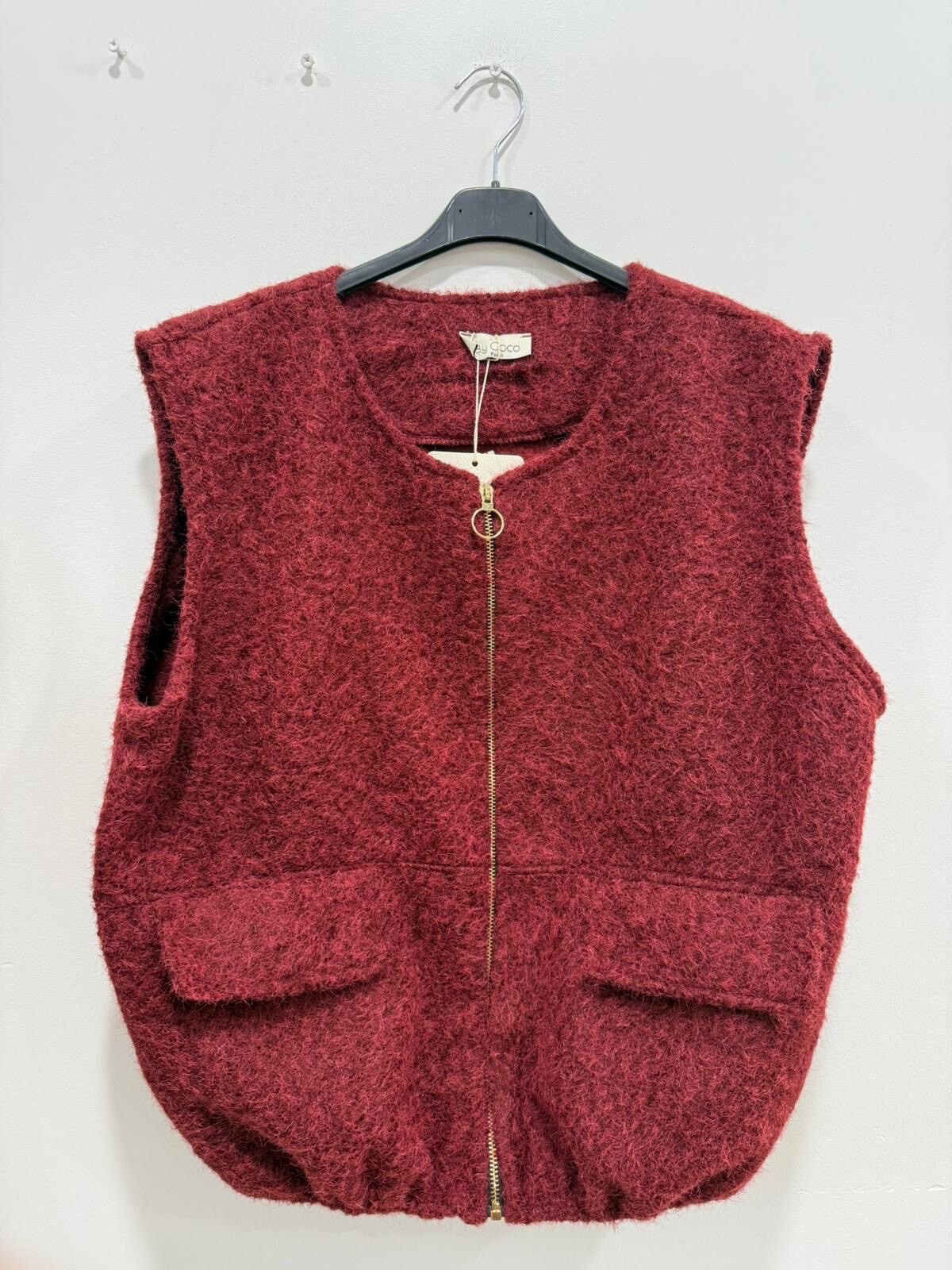 Gilet Vintage FRAPP En Laine - Taille 40/42, Poches Avec Moufles, Gris, Très Bon état