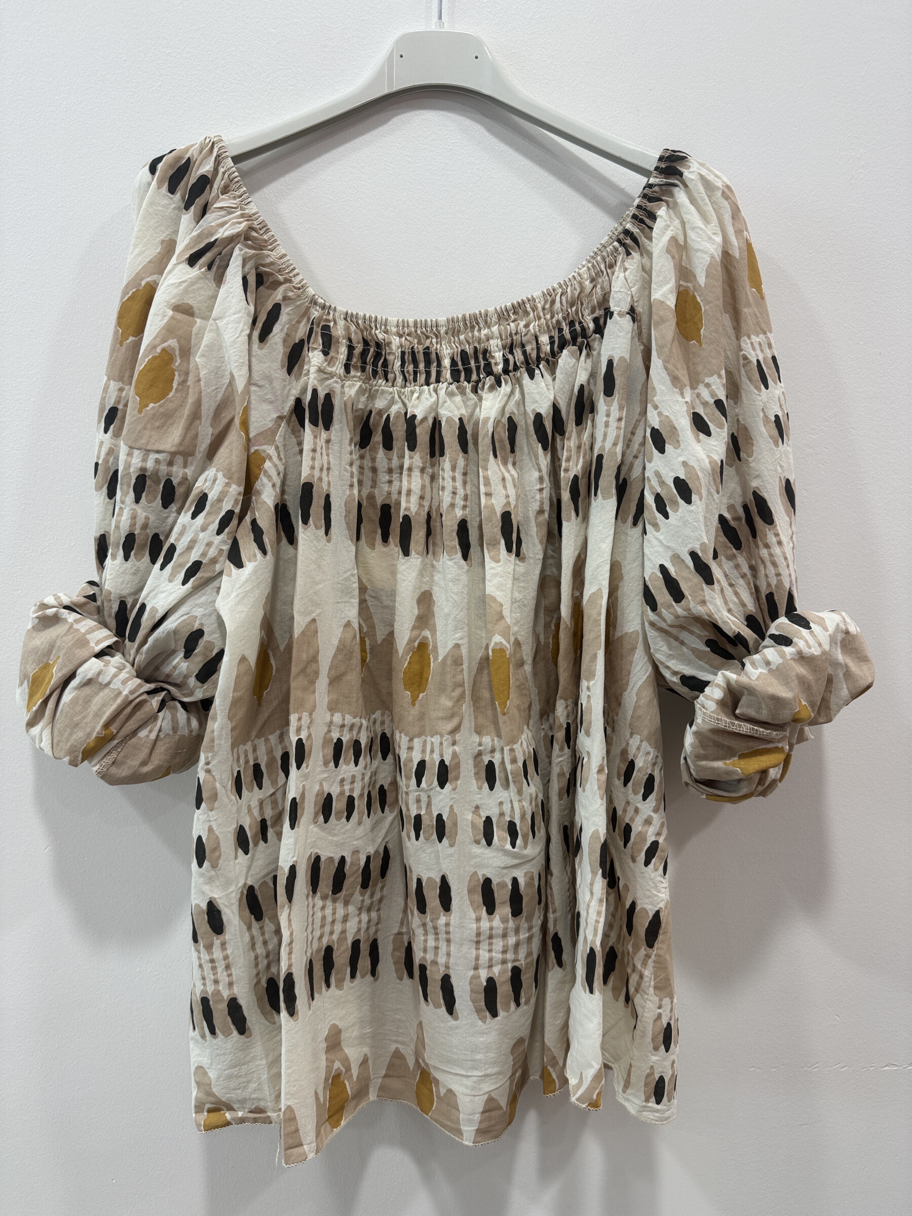 Grossiste HÉRA PARIS - BLOUSE ENCOLURE FROISSÉE IMPRIMÉE
