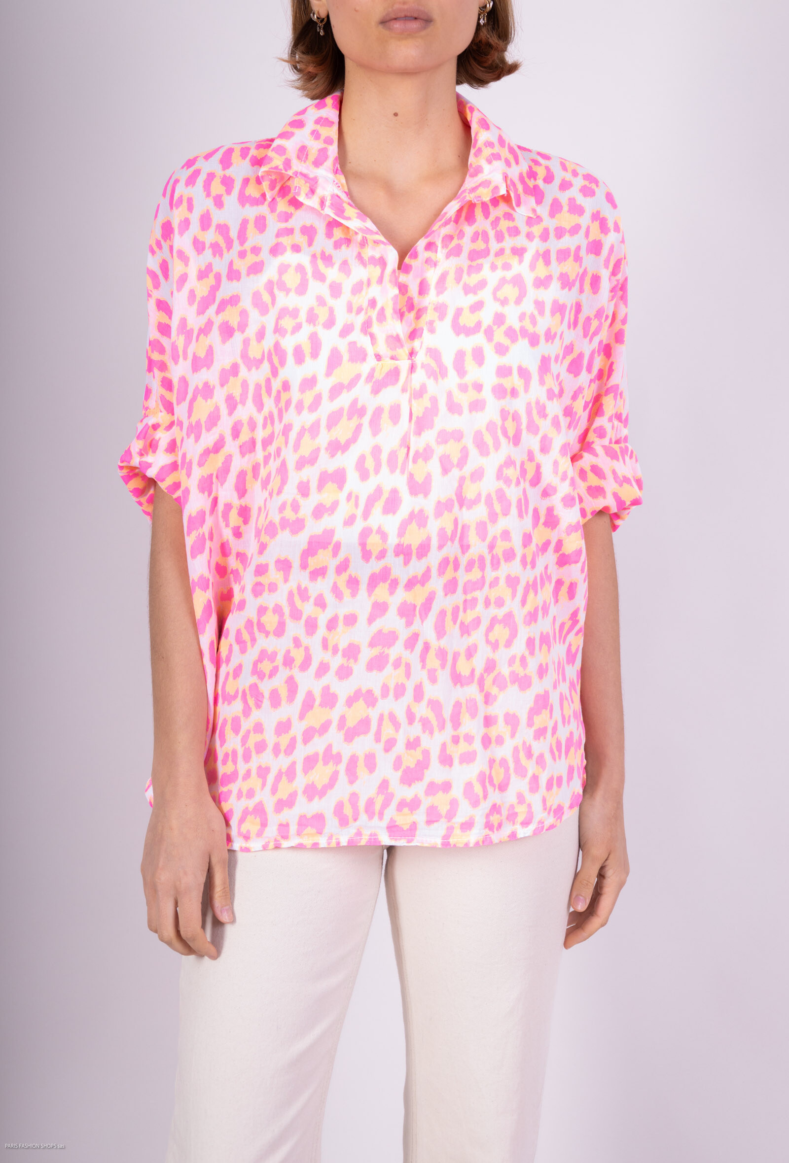 Grossiste HÉRA - Blouse voile de coton léopard