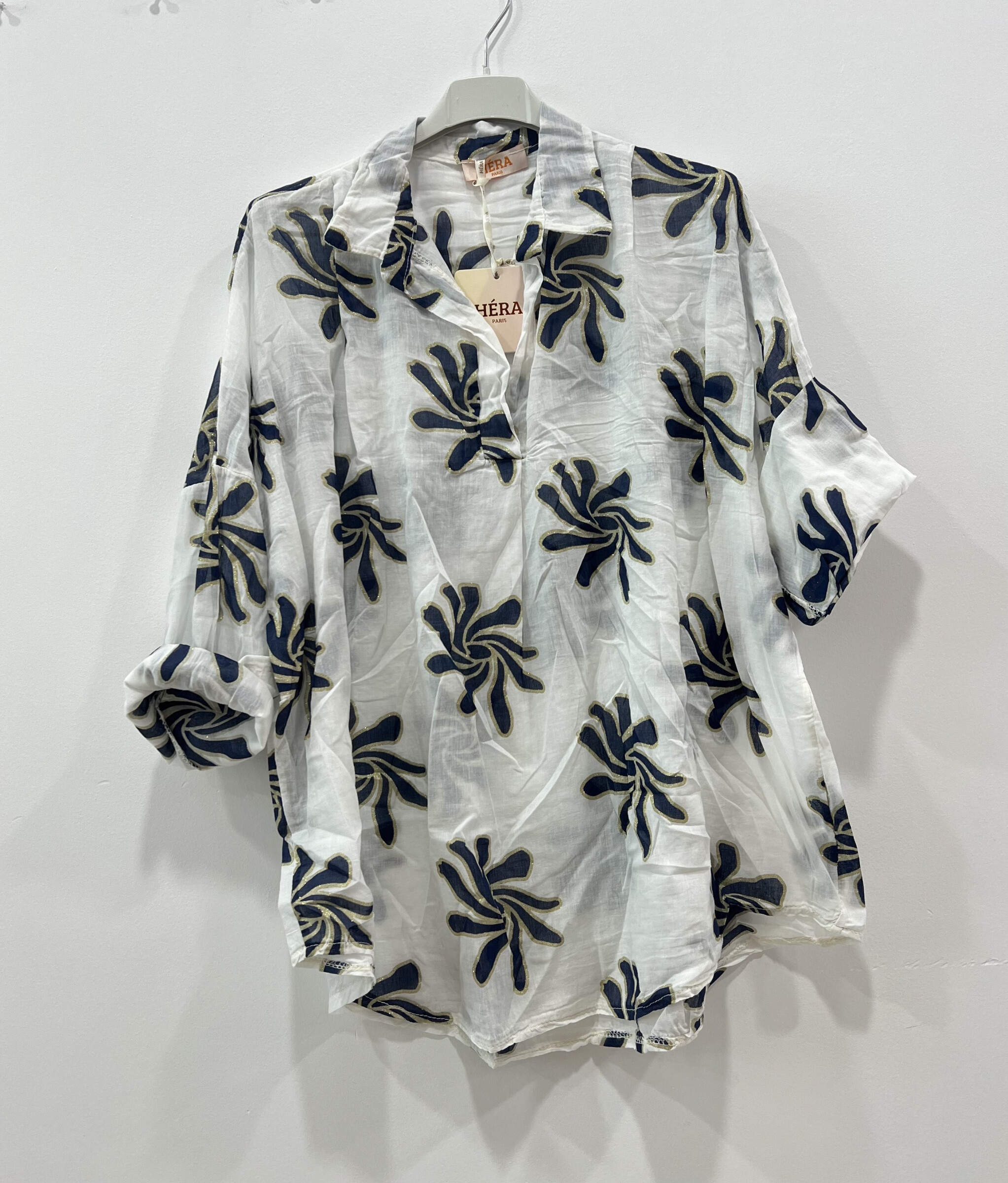 Großhändler HÉRA - Goldene Umriss Bluse