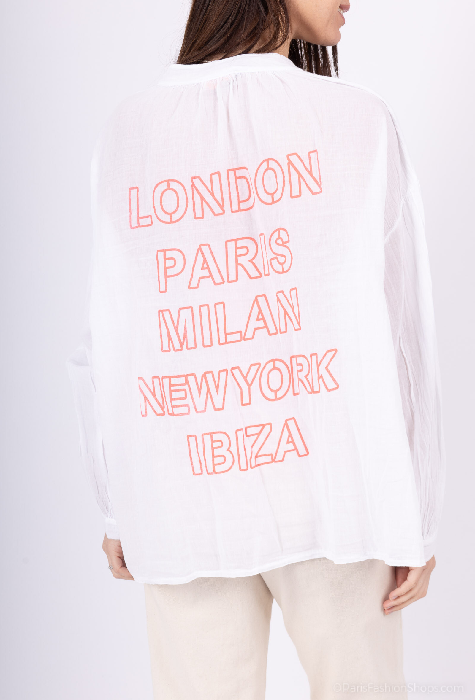Wholesaler HÉRA - London print cotton sail shirt Paris Milan NewYork Ibiza