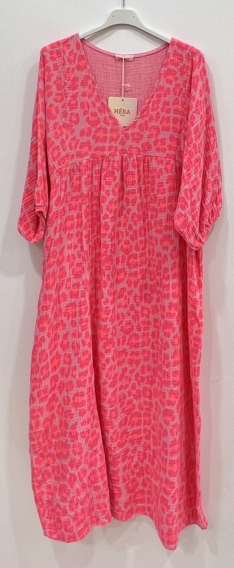 Grossiste HÉRA - Robe gaze de coton léopard