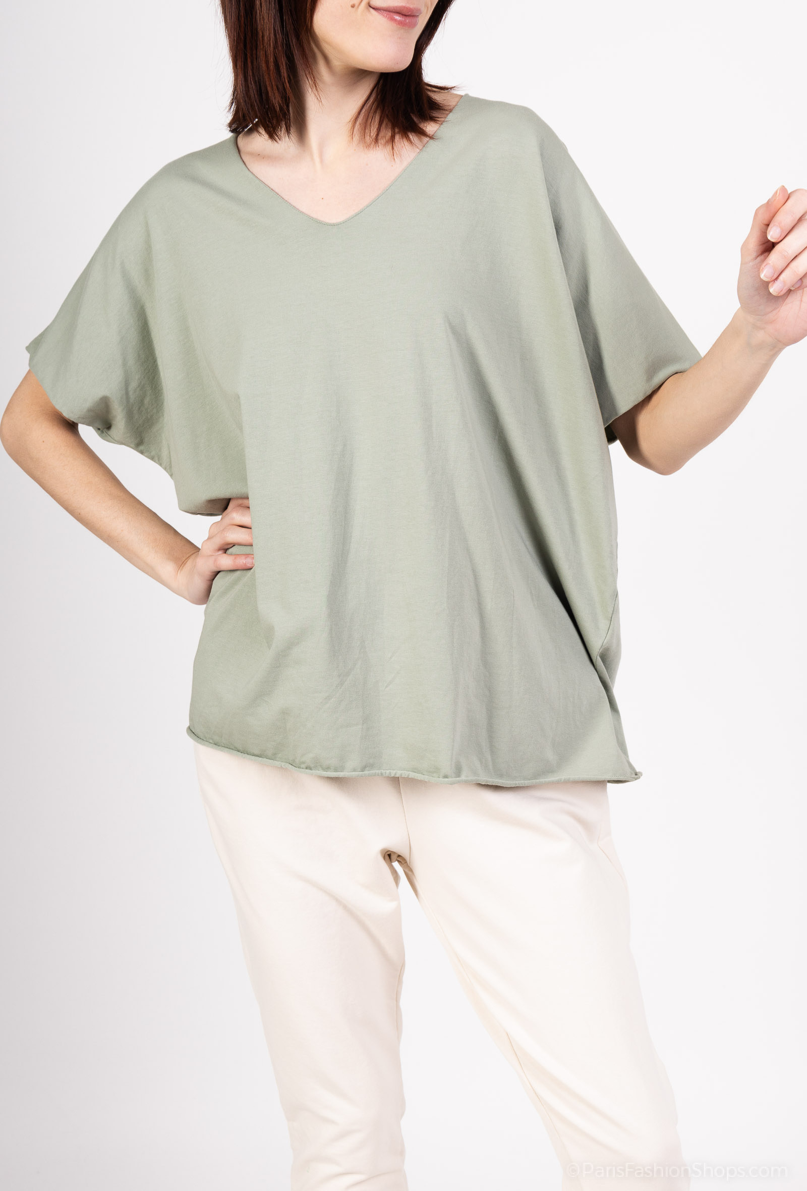 Grossiste HERYA - T-shirt oversize col V