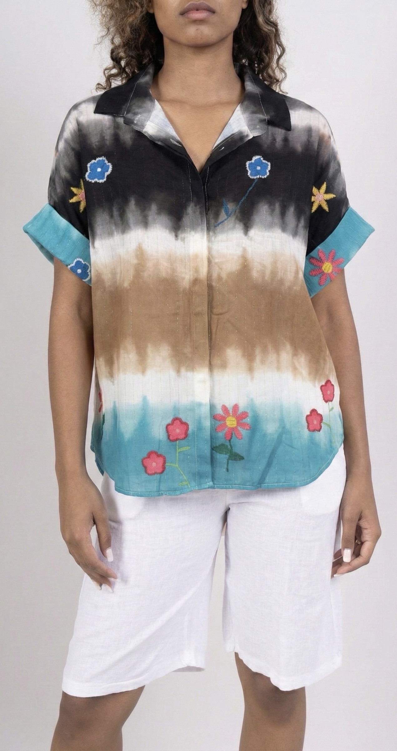 Mayorista HERYA - Camisa impresa de corbata y tinte