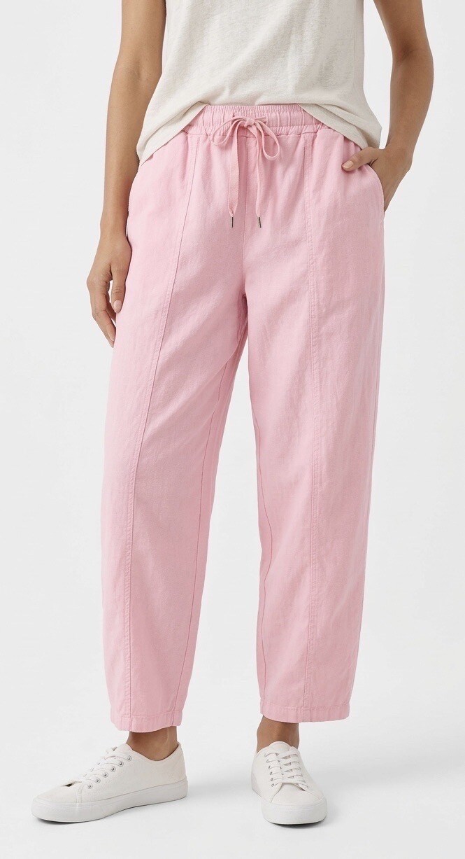 Grossiste HERYA - Pantalon ample coupe barrel taille élastiquée avec cordon de serrage coutures verticales sur le devant avec 2 poches latérales