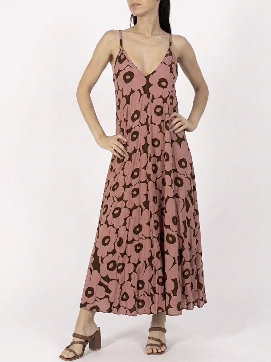 Wholesaler HERYA - Flowy maxi dress with straps and floral print V-neck
