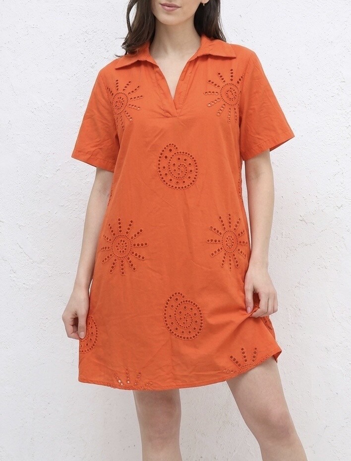 Wholesaler HERYA - SHELL EMBROIDERY DRESS