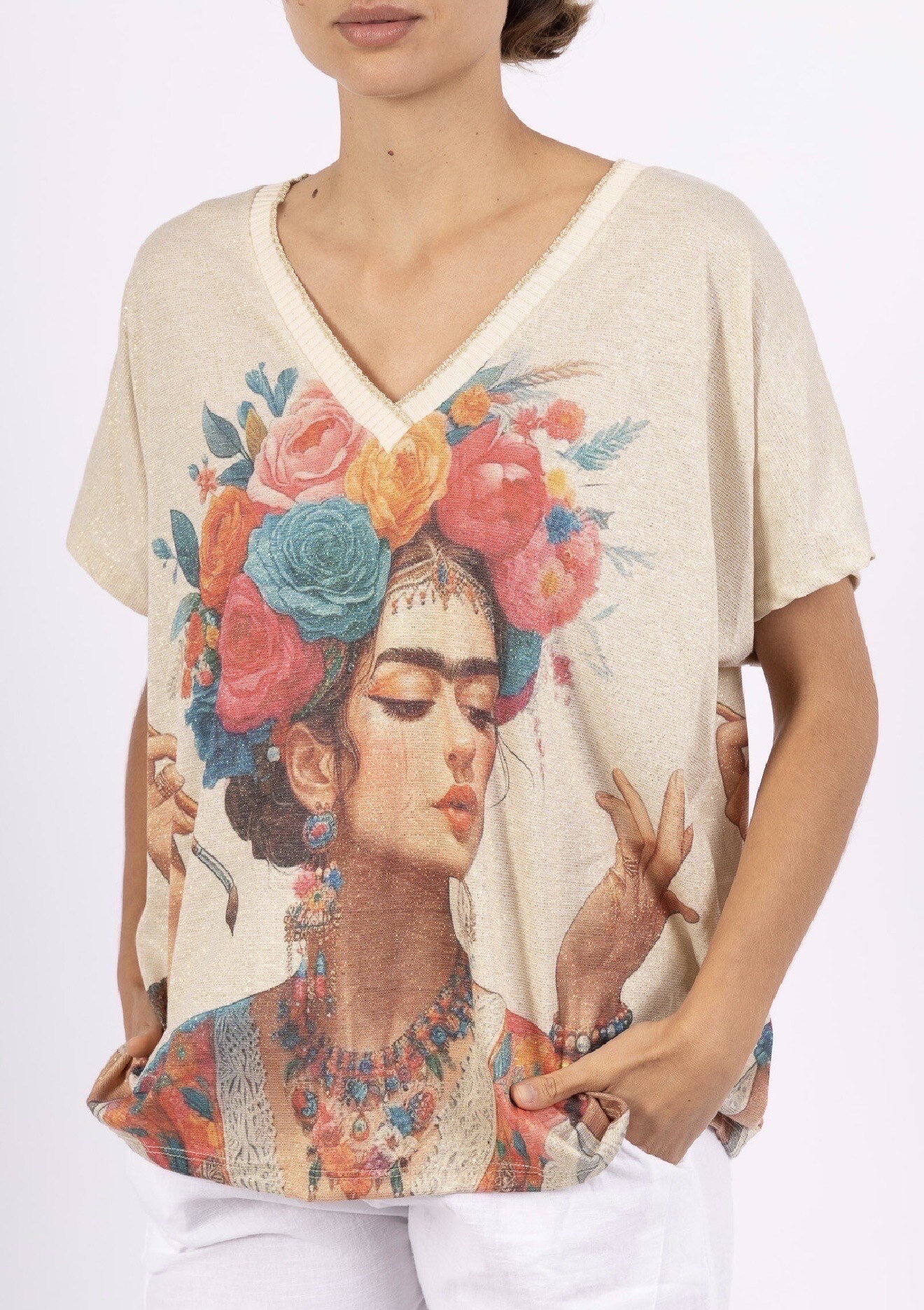 Wholesaler HERYA - FRIDA PRINT LUREX TOP