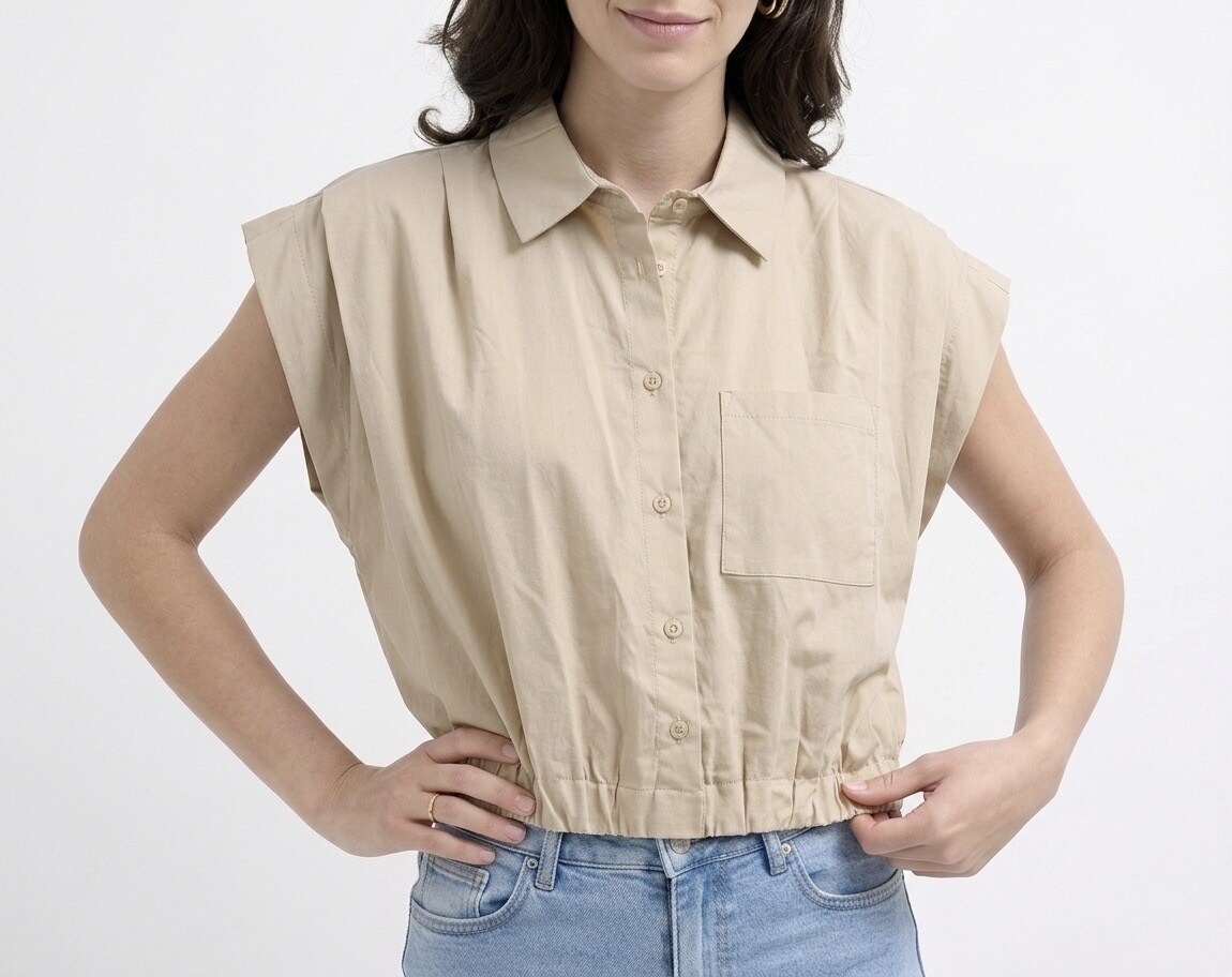 Wholesaler HERYA - SLEEVELESS BUTTON-UP TOP WITH POCKET