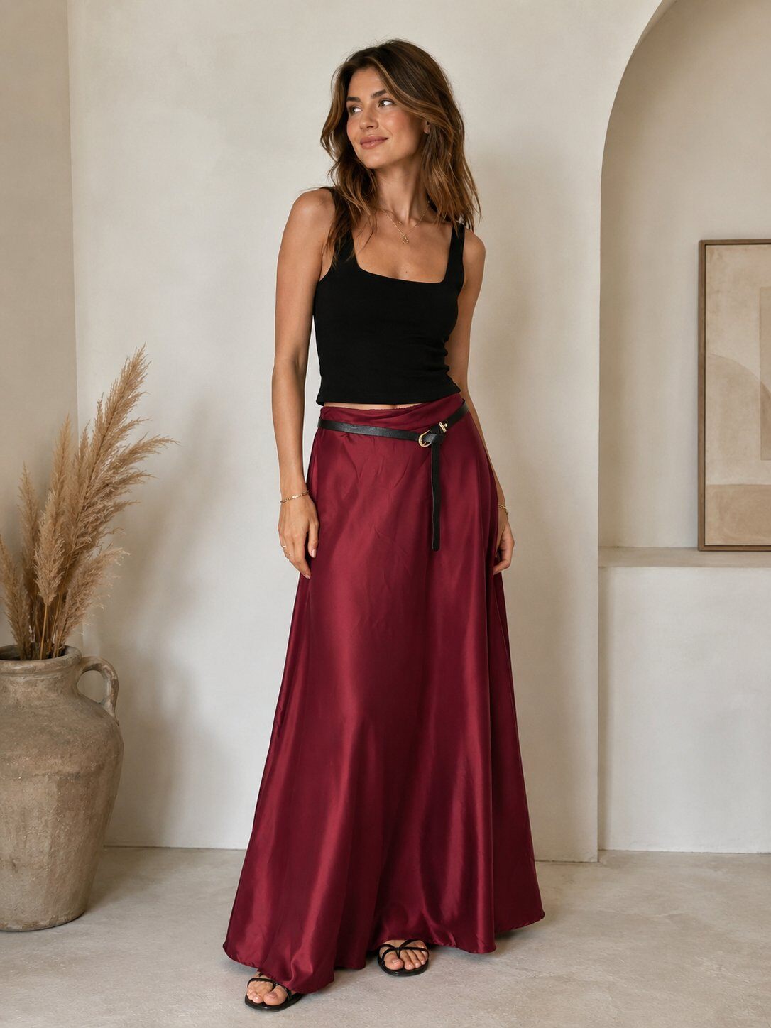 Wholesaler HEVA - Long satin skirt