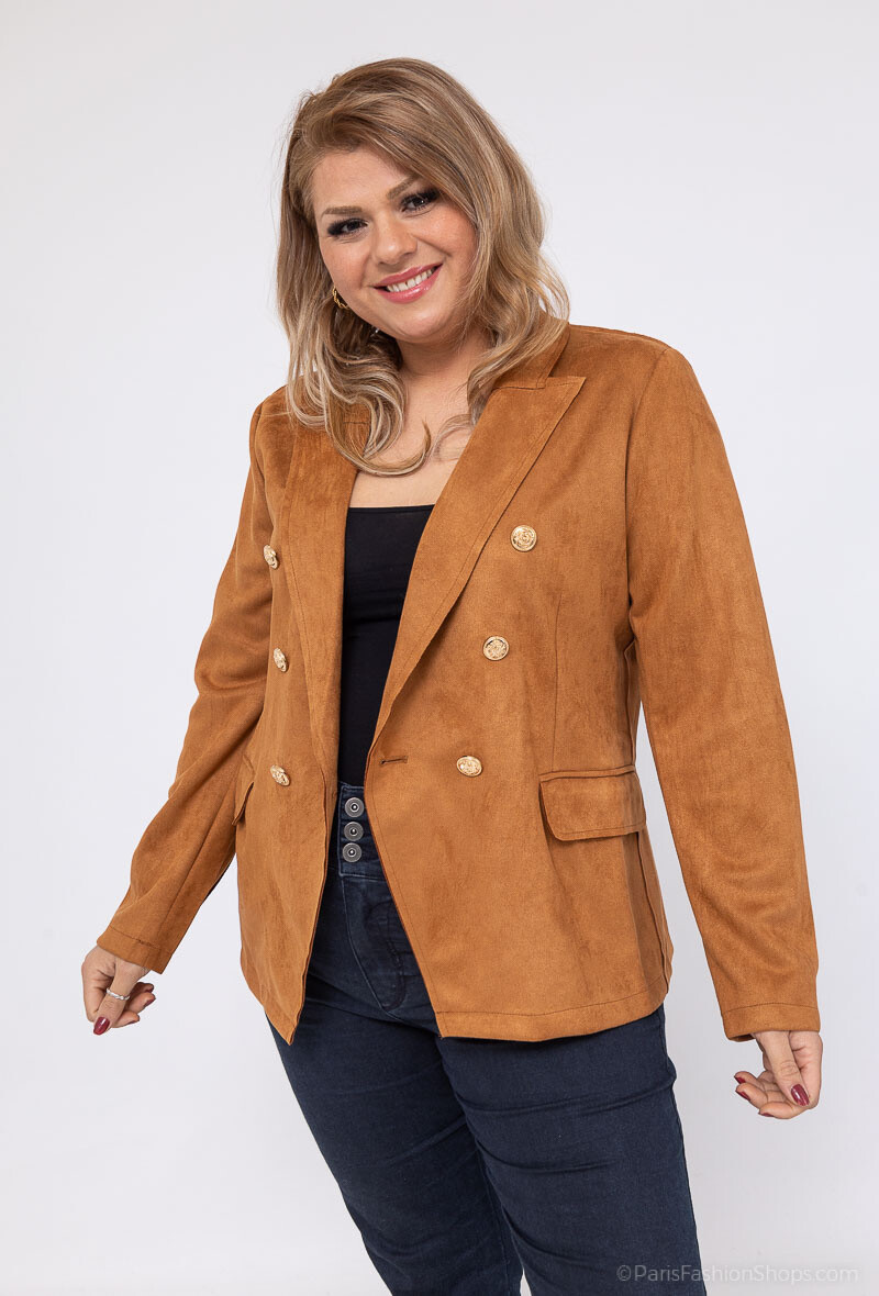 Grossiste HF - Veste blazer suédine grande taille