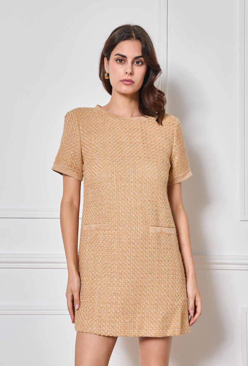 Wholesaler HF - Short dress in sequined tweed