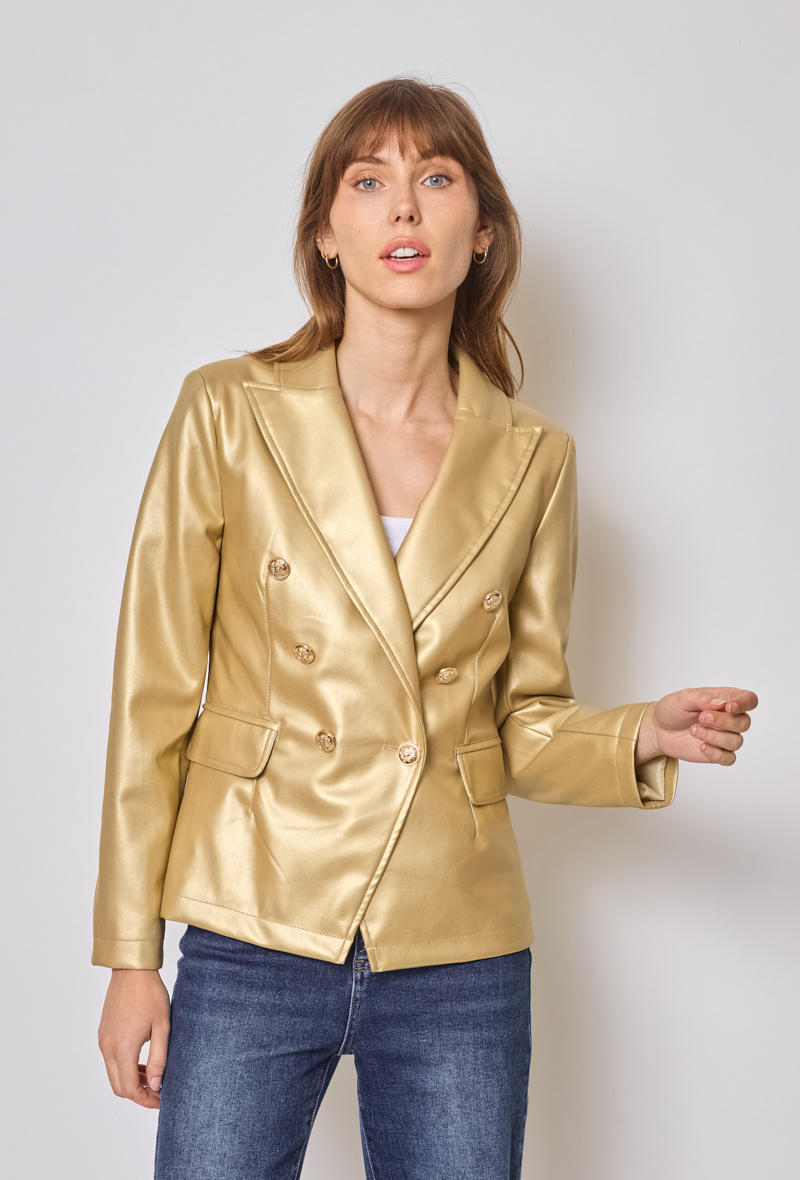 Grossiste HF - Blazer similicuir souple