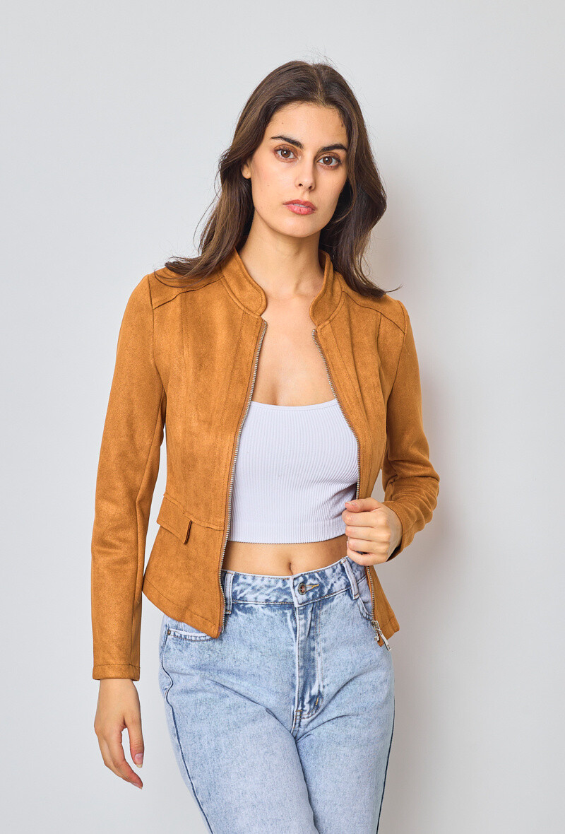 Grossiste HF - Veste suédine simple