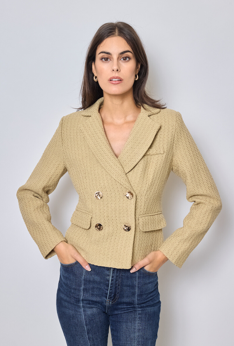 Grossista HF - Giacca corta in tweed attillata