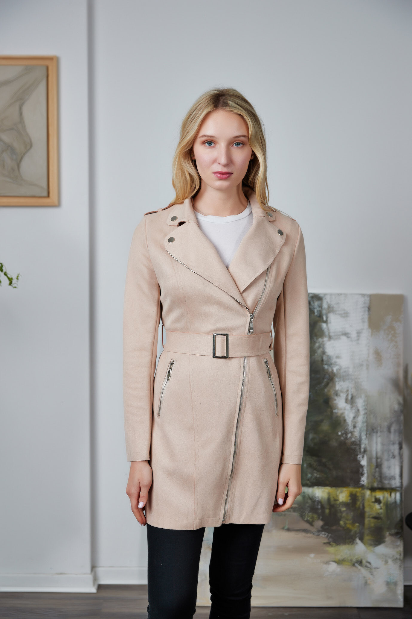 Mayorista HF - Chaqueta larga de antelina