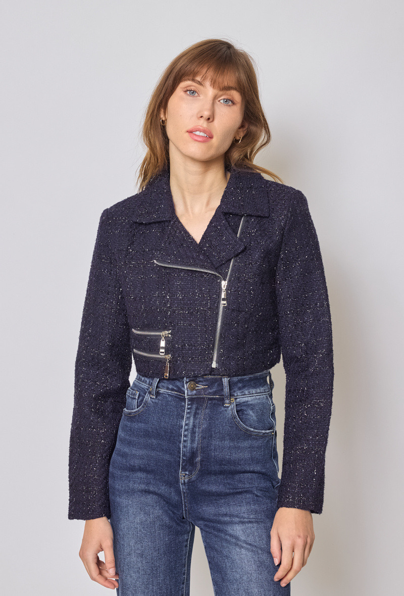 Wholesaler HF - Short sequined tweed jacket