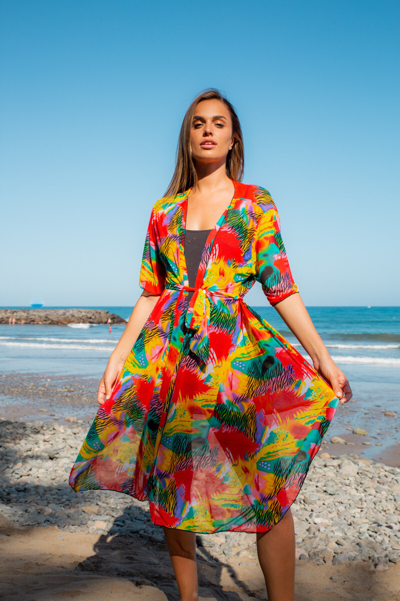 Großhändler HIBIKINI - Strandkleid Pareo, abstrakte Muster