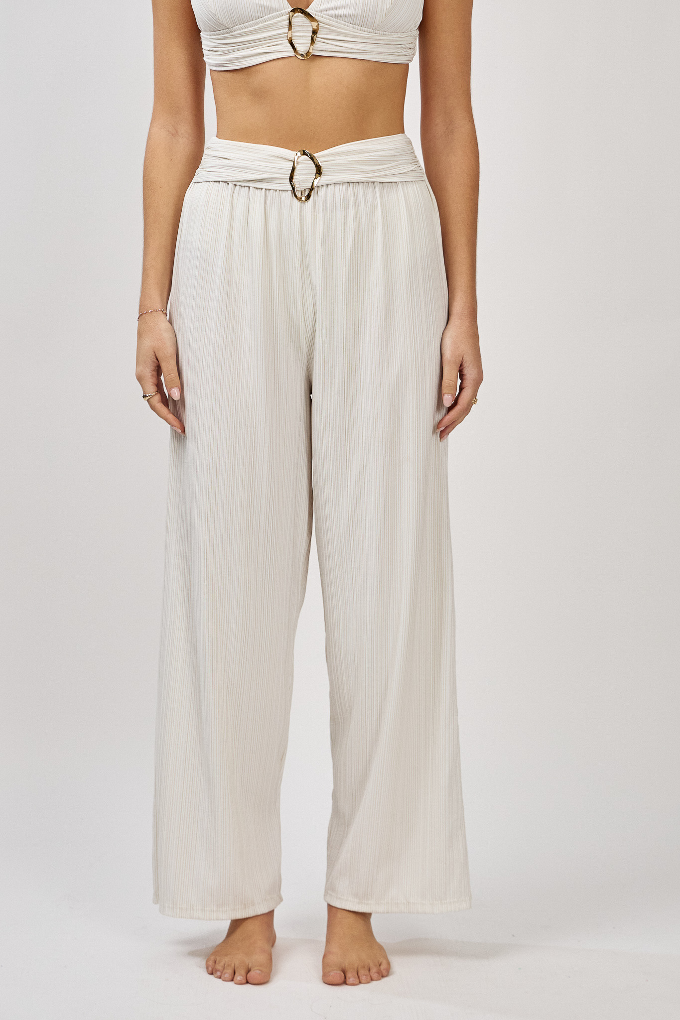 Mayorista HIBIKINI - Pantalón fluido de playa de cintura alta, elegante y cómodo