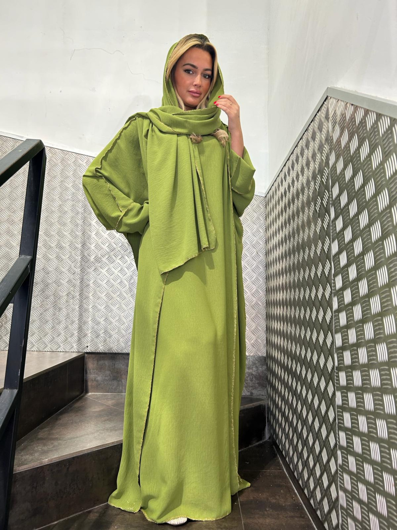 Grossiste HJA diffusion - ROBE ABAYA DEUX PIECES PLUS FOULARD