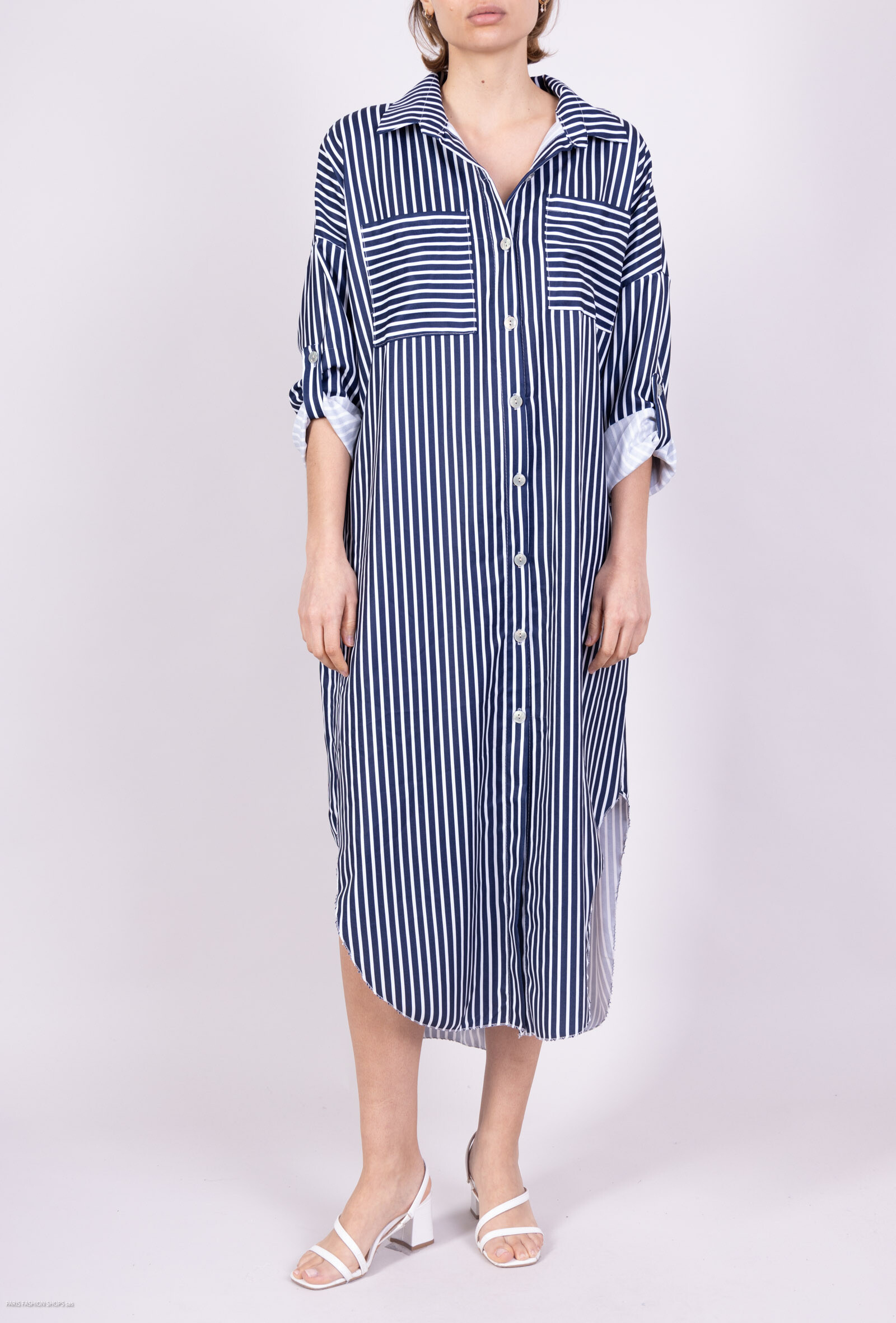 Wholesaler HJA diffusion - Long striped shirt and front pockets