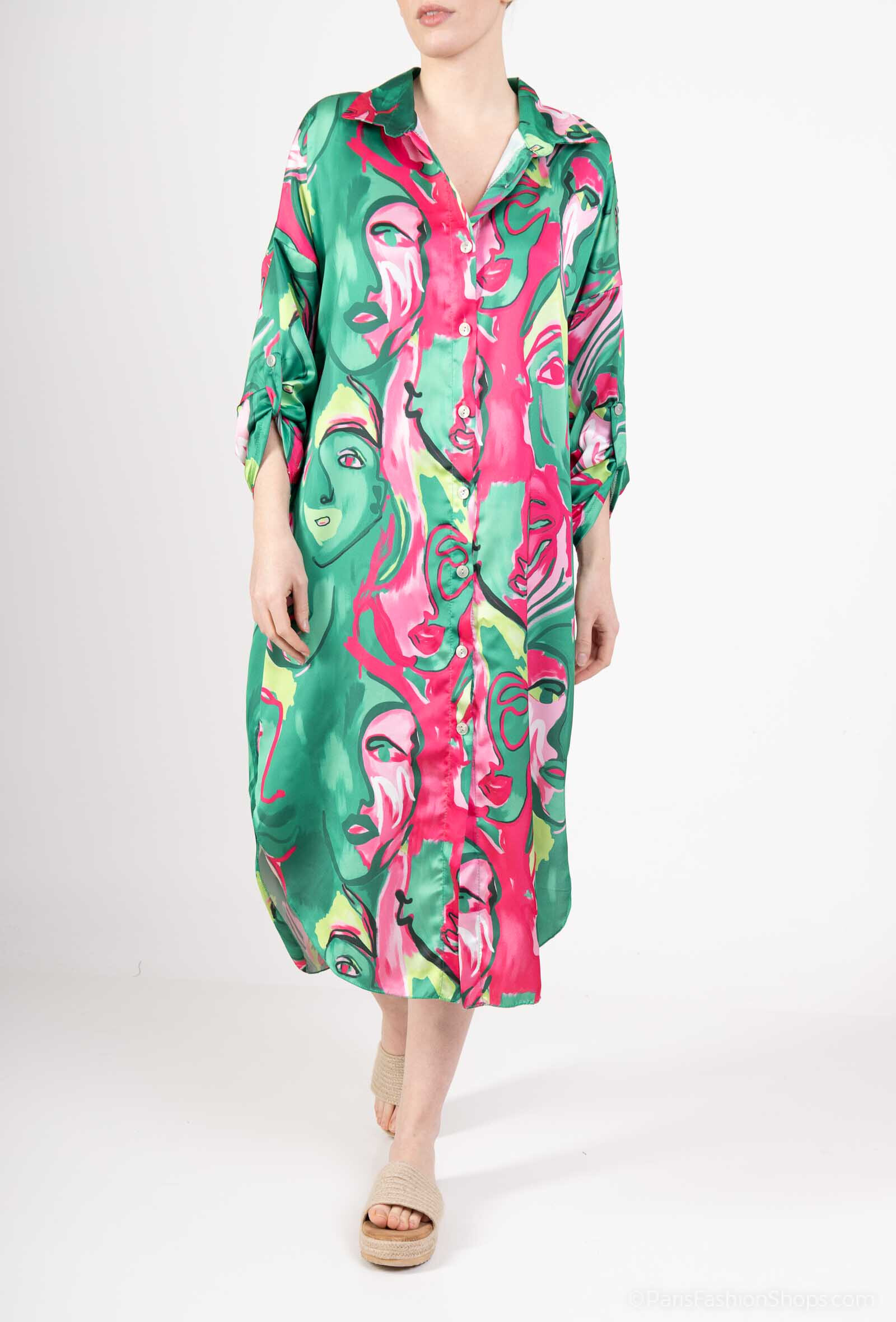 Wholesaler HJA diffusion - Trendy long print shirt