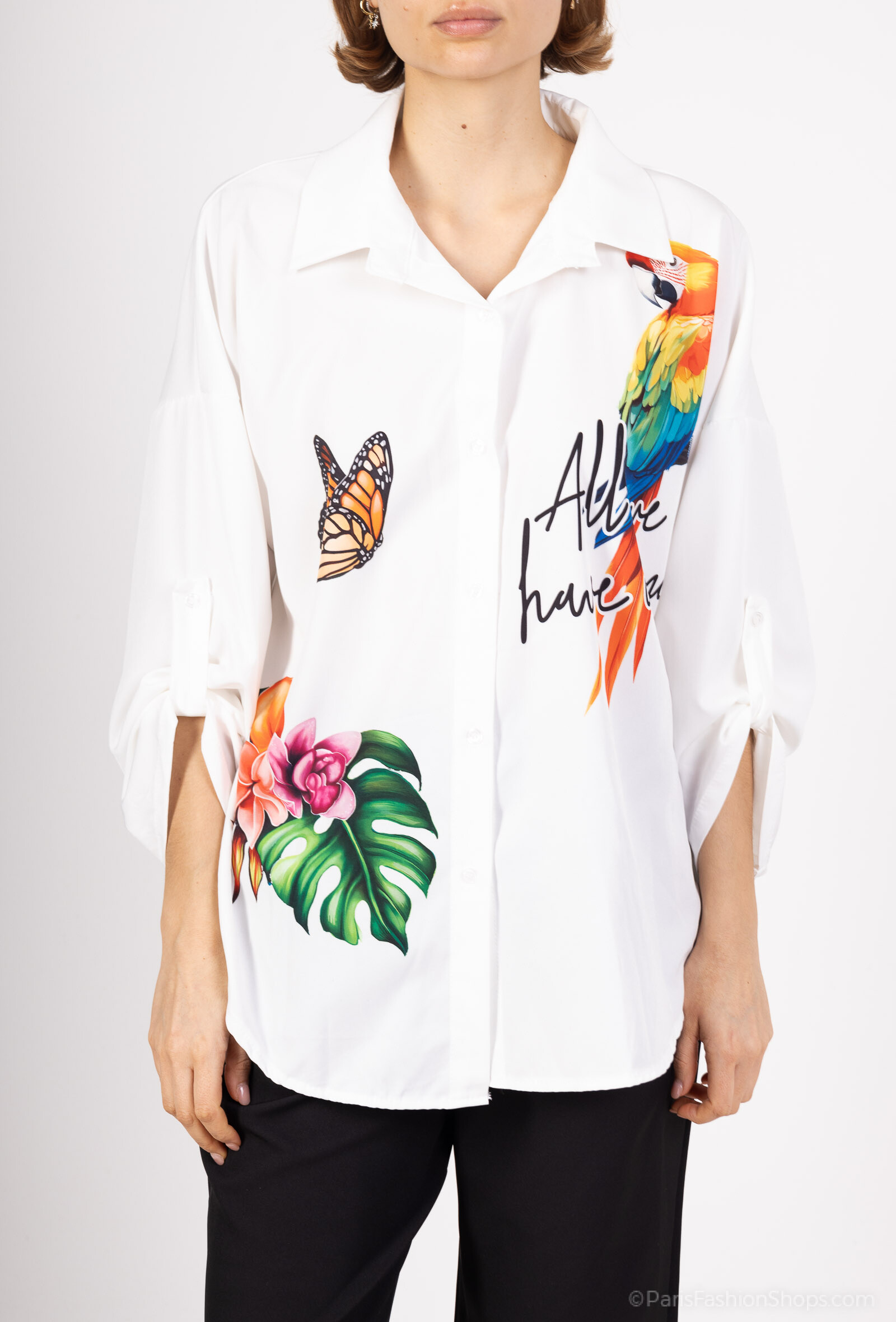 Wholesaler HJA diffusion - Flower and animal print shirt
