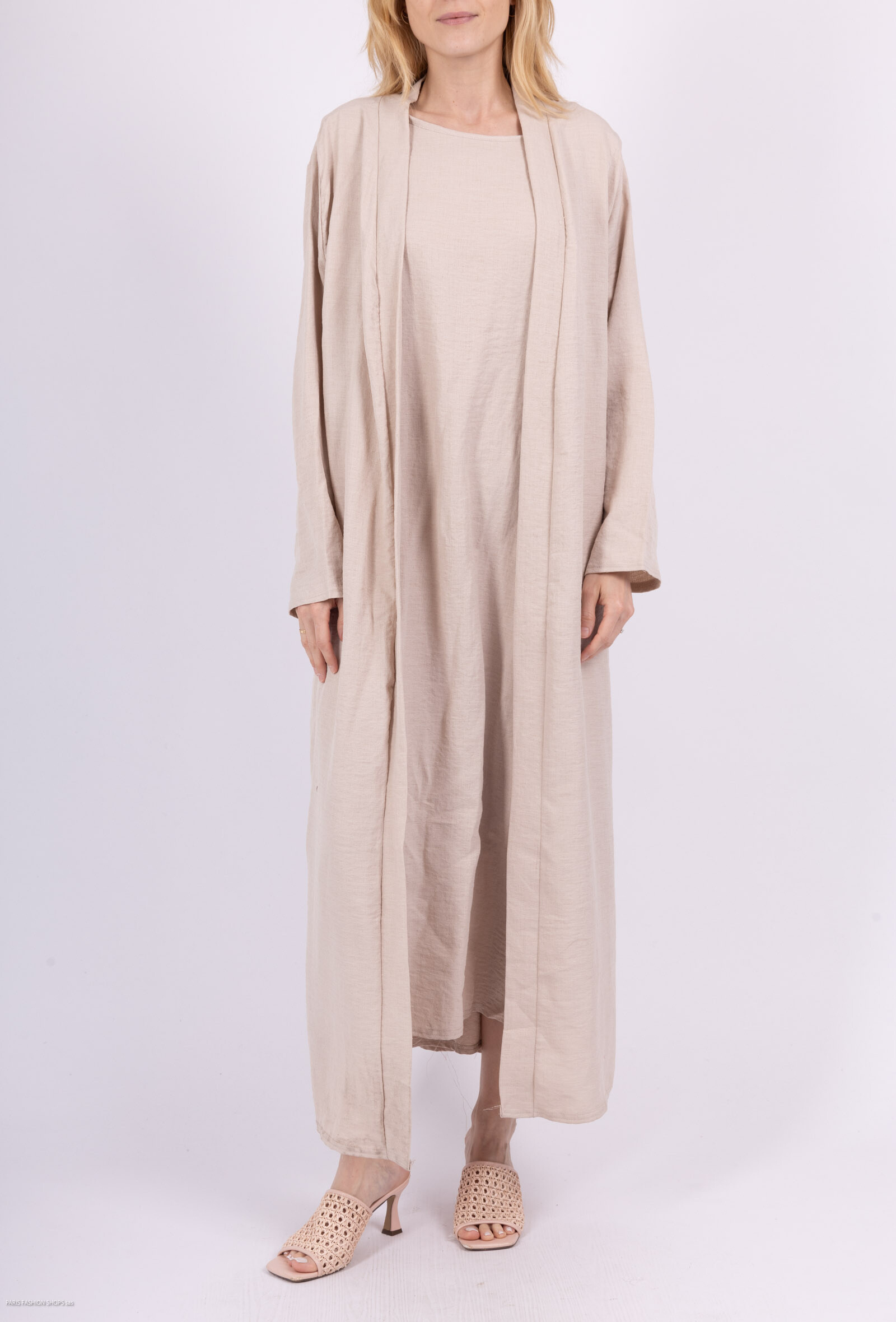 Wholesaler HJA diffusion - Long vest ensemble and round neck dress with sleeves
