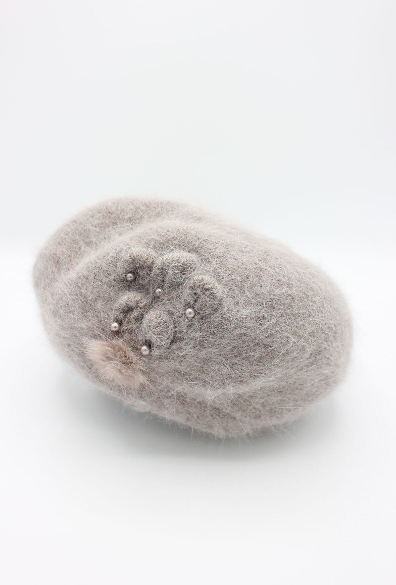 Großhändler Hologramme Paris - Angora-Mütze mit Bommel