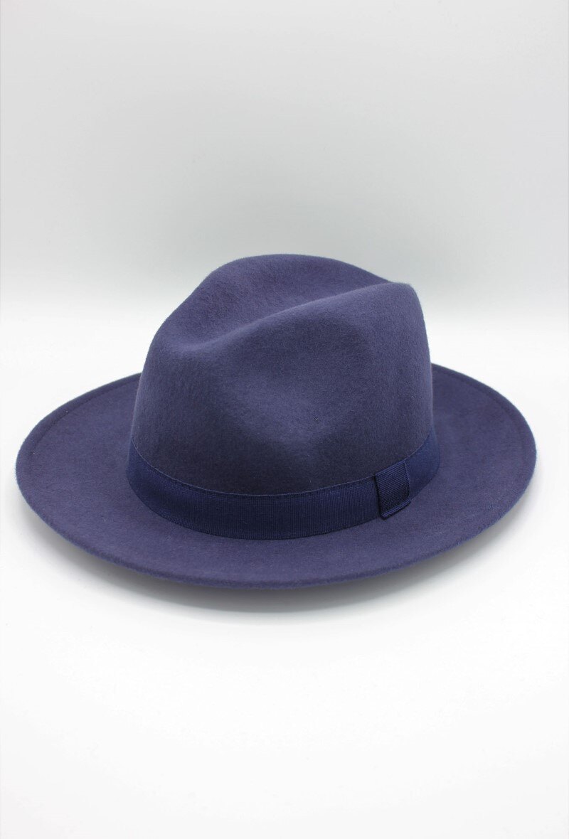 Grossiste Hologramme Paris - Chapeau Fedora en laine classique avec ruban
