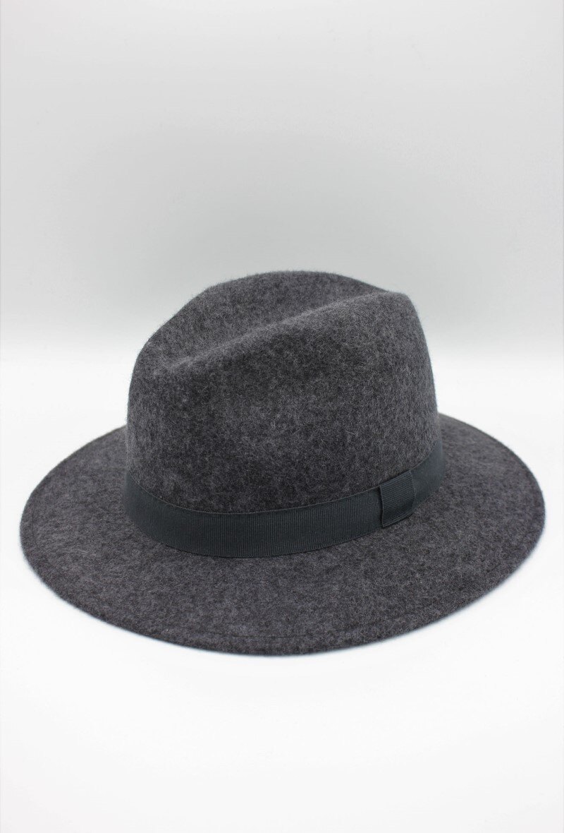 Grossiste Hologramme Paris - Chapeau Fedora en laine classique avec ruban
