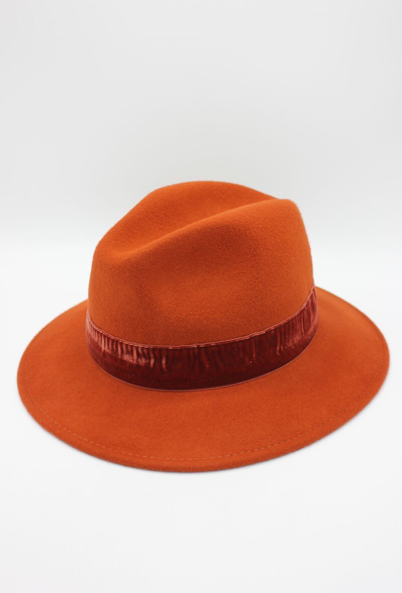 Grossiste Hologramme Paris - Chapeau en pure laine italien à ruban velours