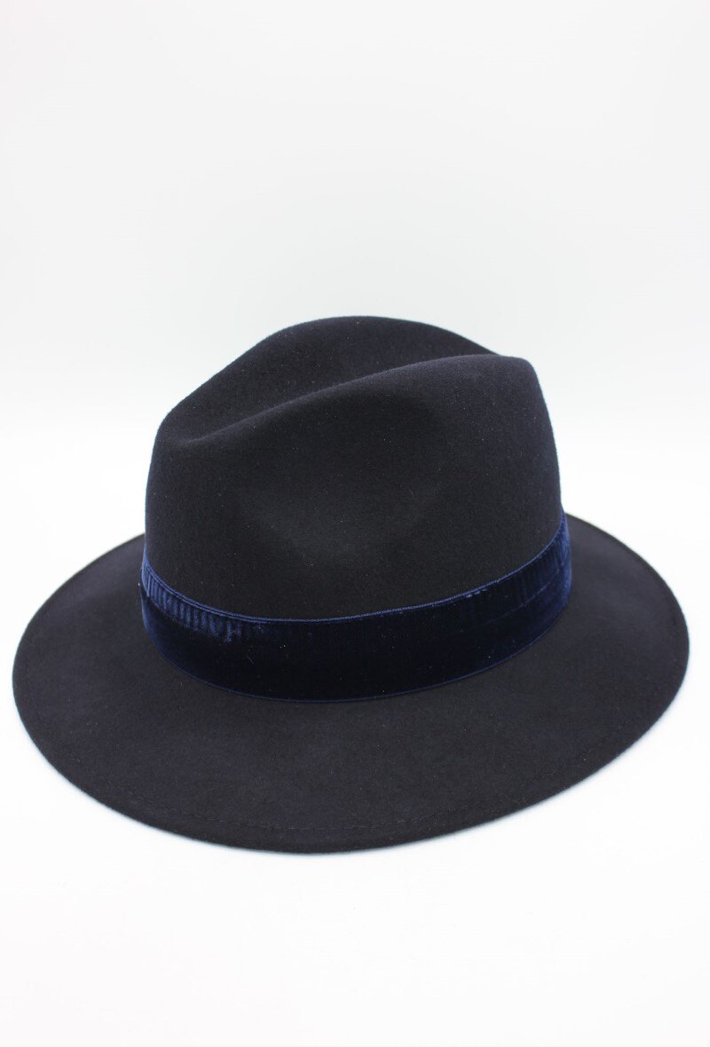 Grossiste Hologramme Paris - Chapeau en pure laine italien à ruban velours