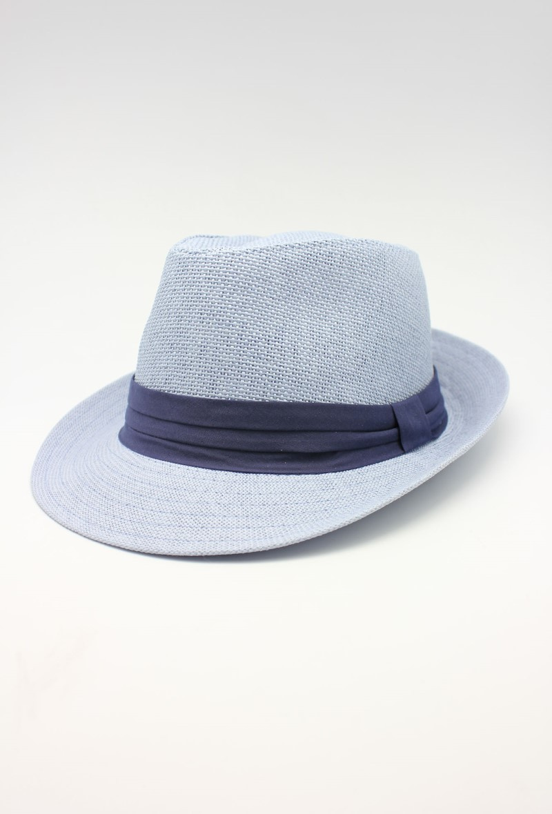 Wholesaler Hologramme Paris - Navy small ribbon brimmed paper hat
