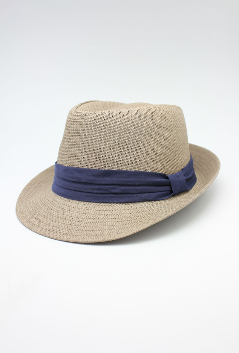 Wholesaler Hologramme Paris - Navy small ribbon brimmed paper hat